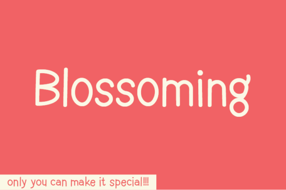 Blossoming: A Natural Handwritten Font
